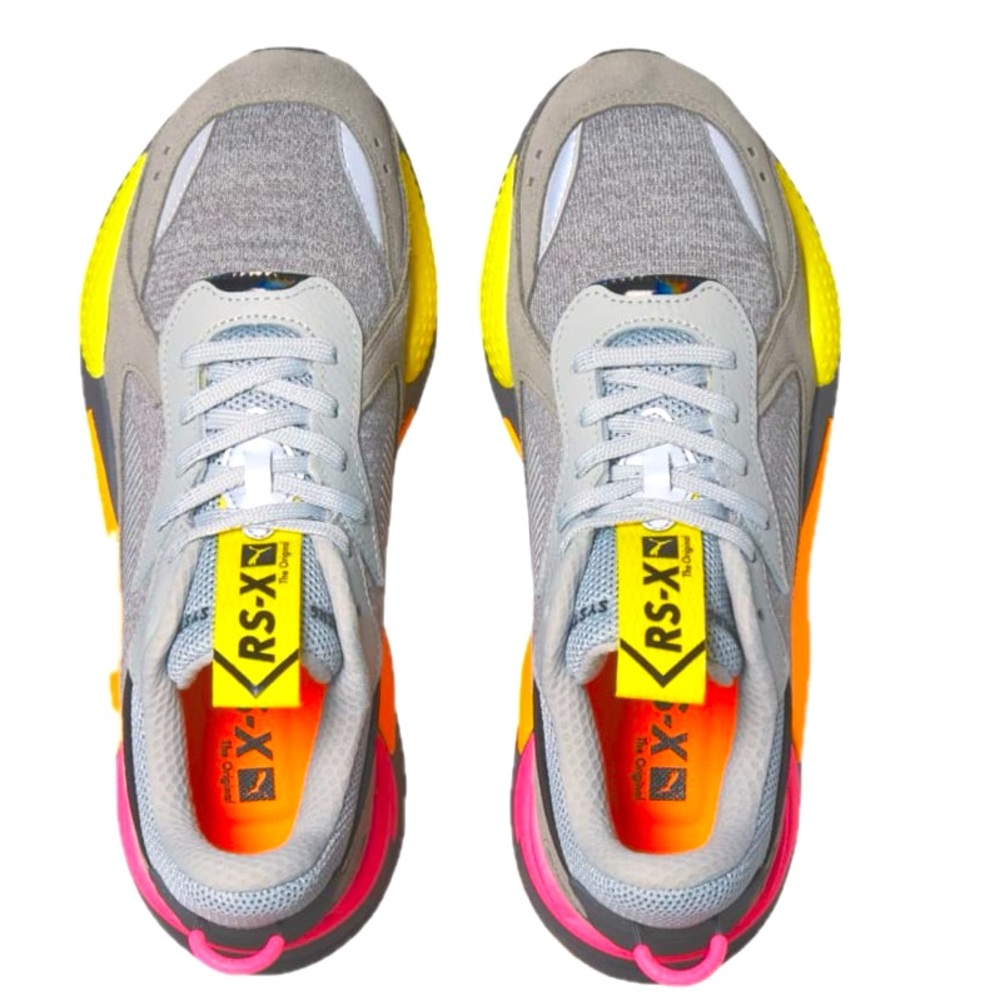 PUMA RS-X Highlighter Jr ‘High Rise Ultra Grey-Flou Pink’ Size 4.5 - Picture 2 of 12